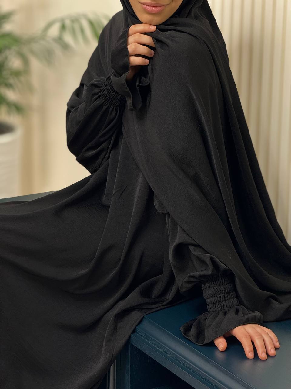 prachtige zijde abaya en gebedjurk