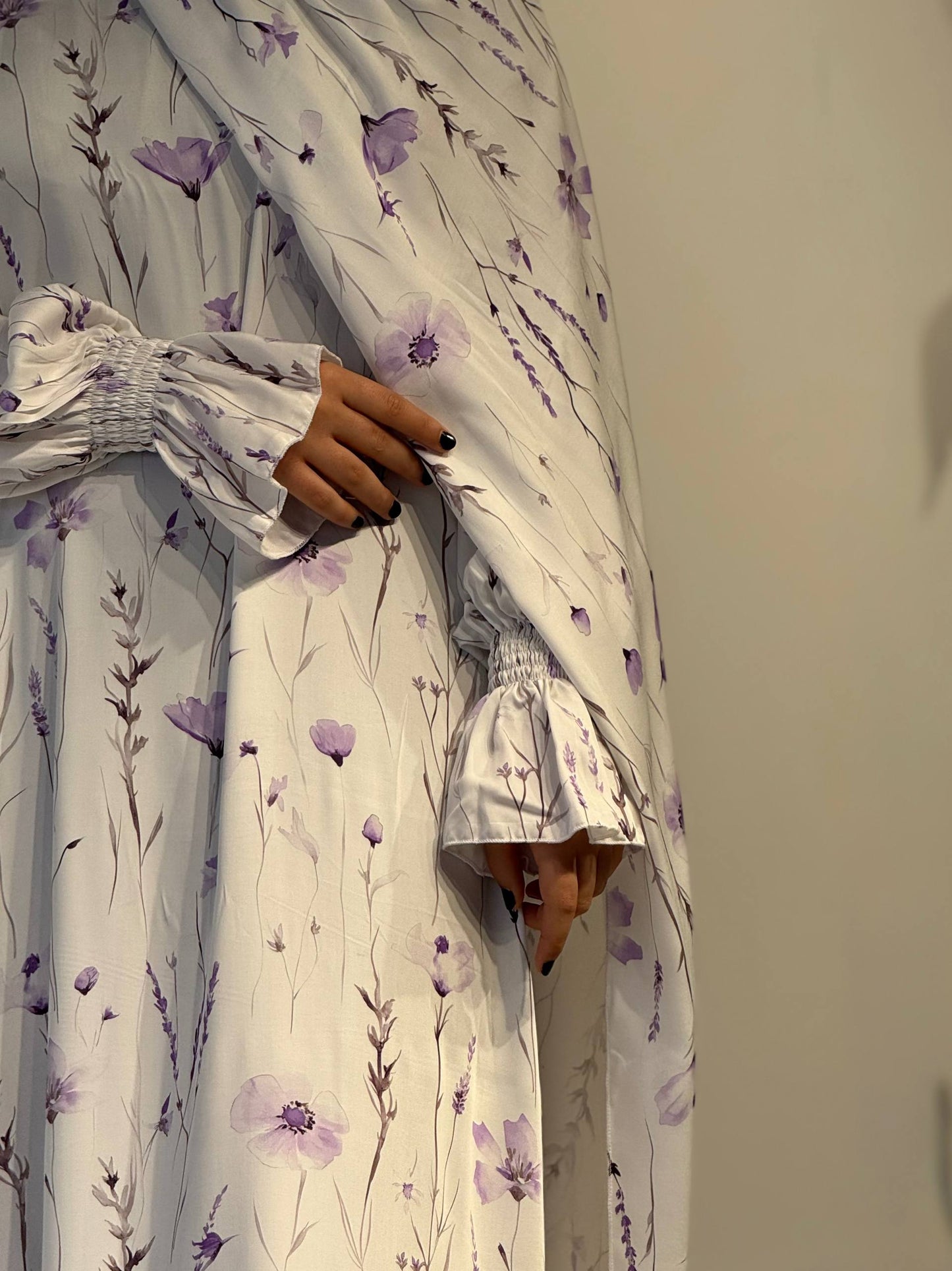 Gebedsjurk met Paarse Bloemen – Eén Maat, Viscosevezel, Sjaal Apart