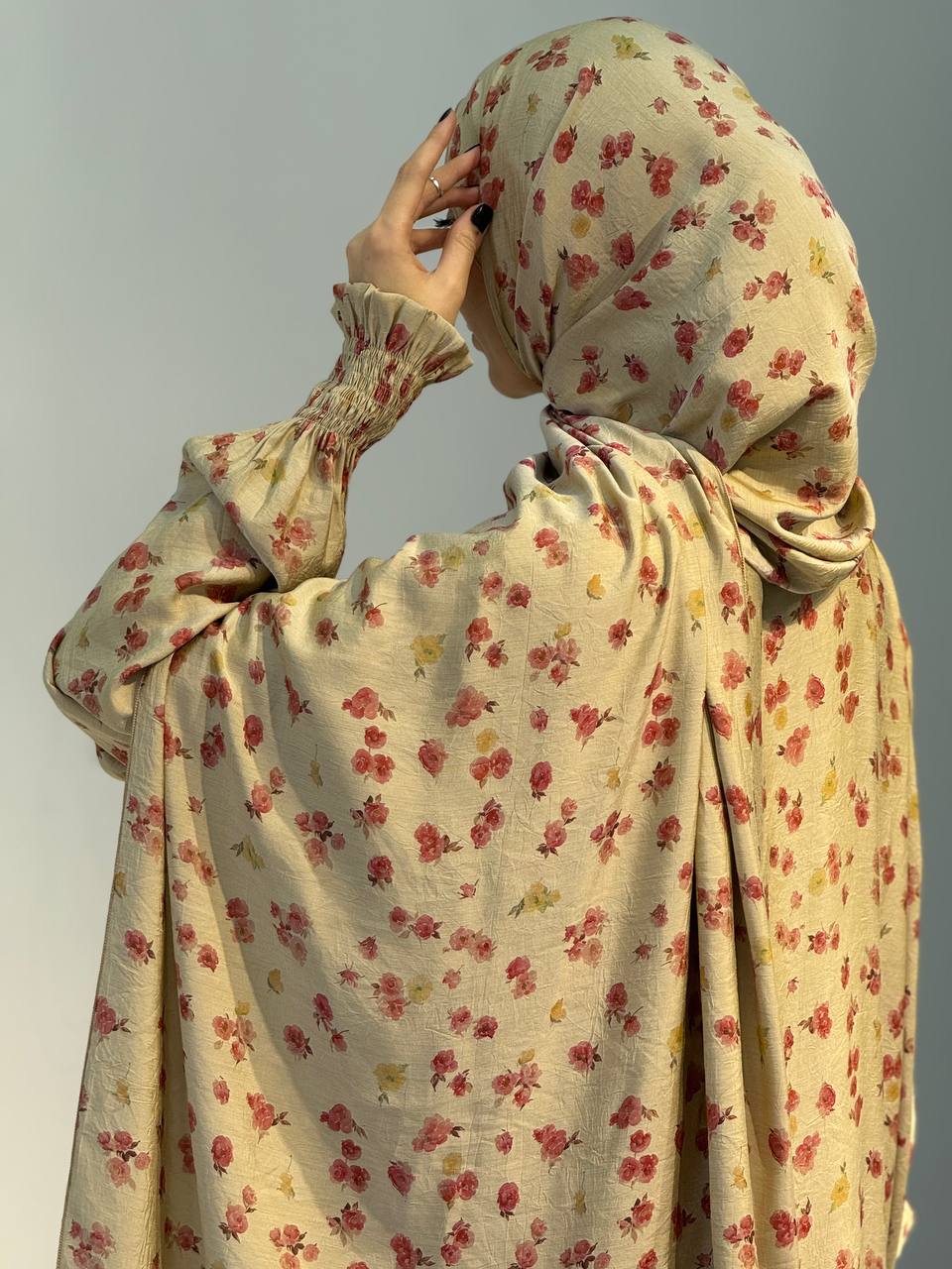 Gebedsjurk met Bloemenprint –  Zachte Viscosemix, Sjaal Apart