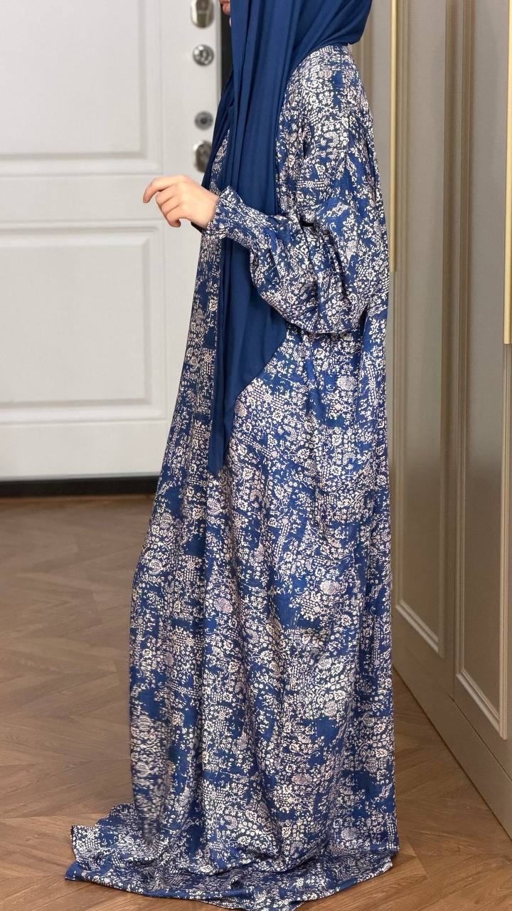 Viscose Jurk met Ingebouwde Sjaal – 85 cm Breed