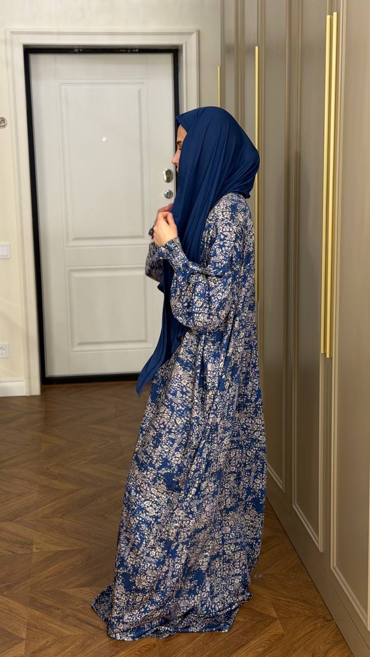 Viscose Jurk met Ingebouwde Sjaal – 85 cm Breed