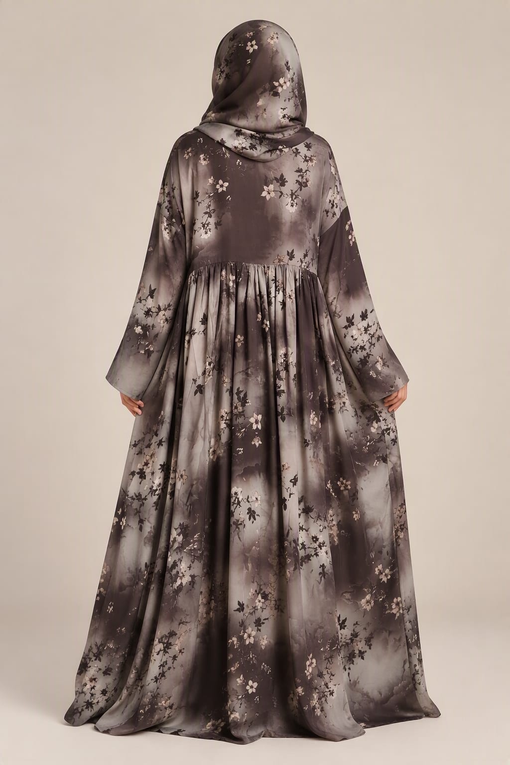 Gebloemde Gebedsjurk met Geïntegreerde Khimar | Tencel Cupra | One Size