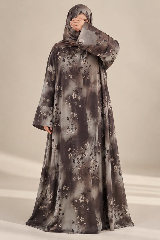 Gebloemde Gebedsjurk met Geïntegreerde Khimar | Tencel Cupra | One Size