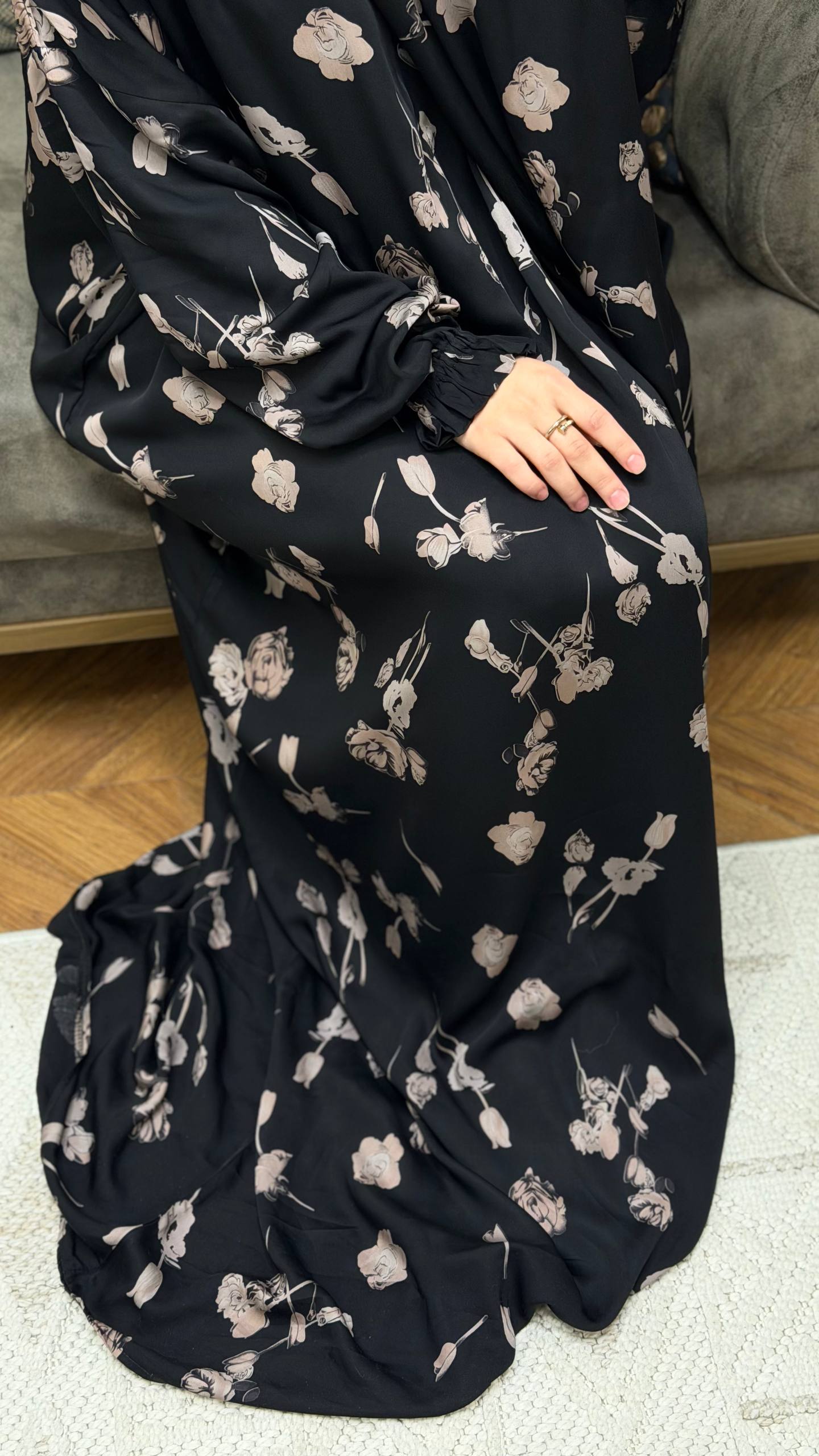 Gebedsjurk met Aangehechte Sjaal – Italiaanse Zijde (85 cm Breed)