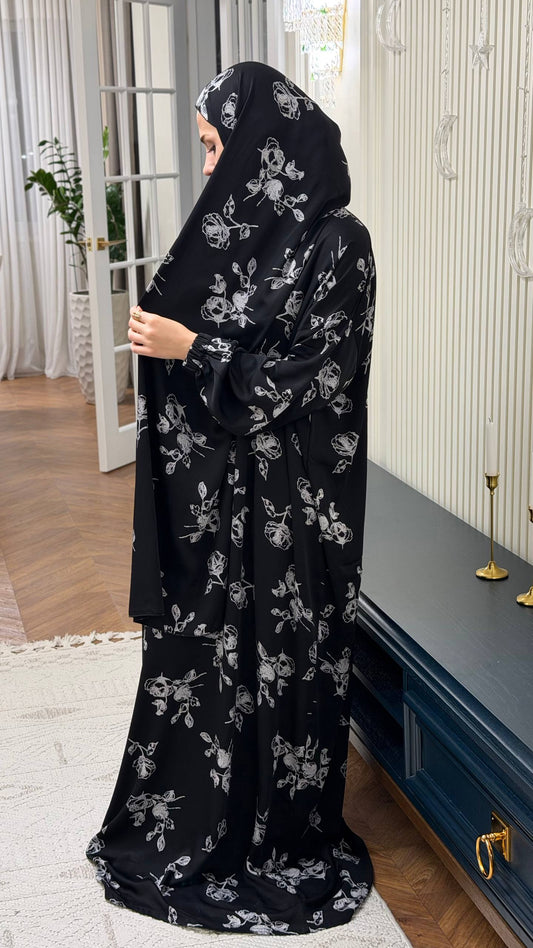 Gebedsjurk met Aangehechte Sjaal – Italiaanse Zijde (85 cm Breed)